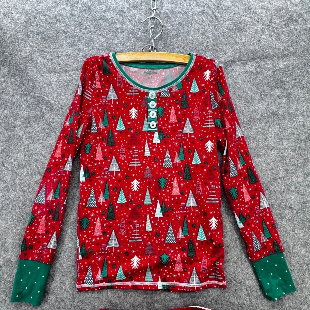 Matilda Jane Kids Christmas Tree Pajama Set Size 10‎ Red Green Stripe Holiday